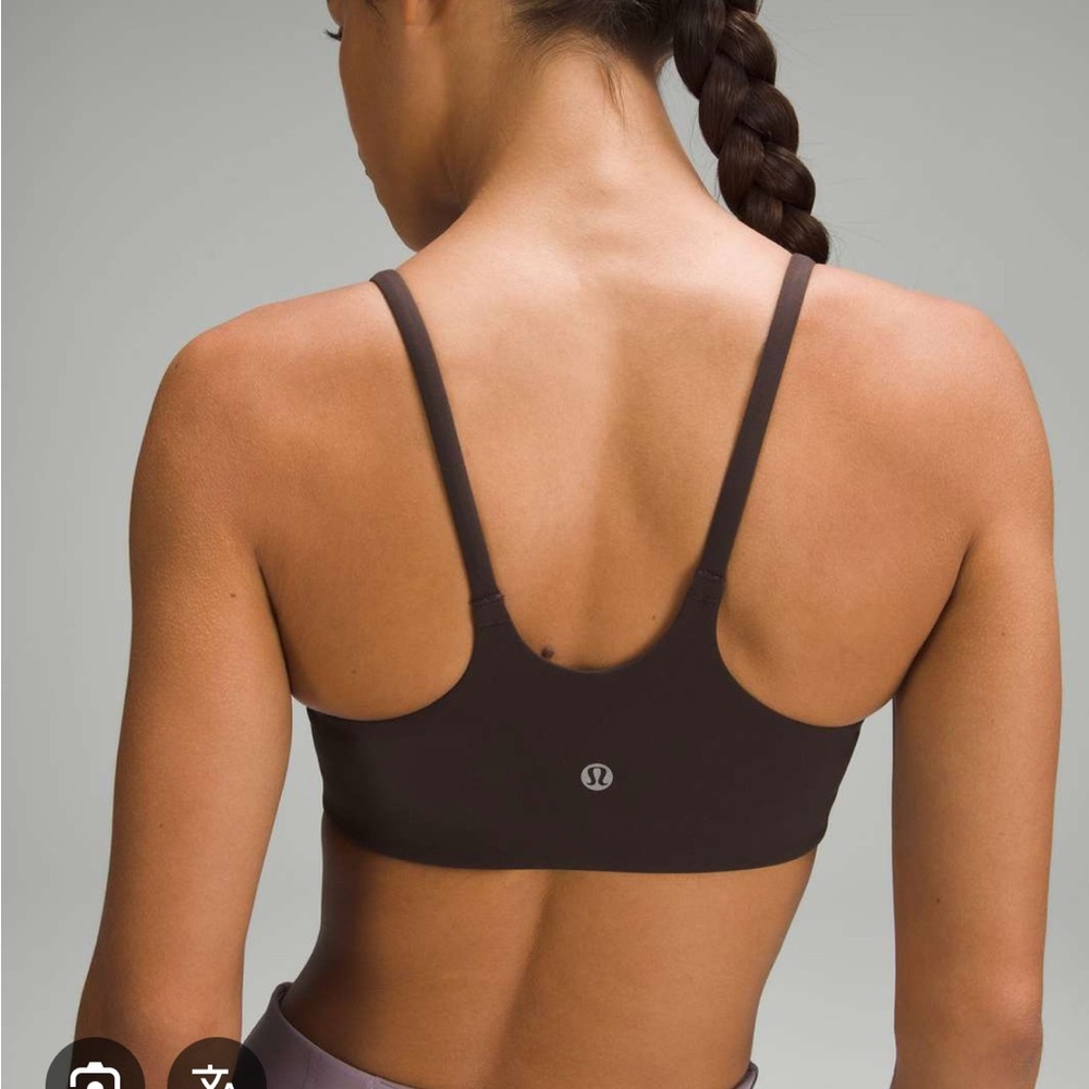 Lululemon Espresso Wunder Train strappy sports bra size 8